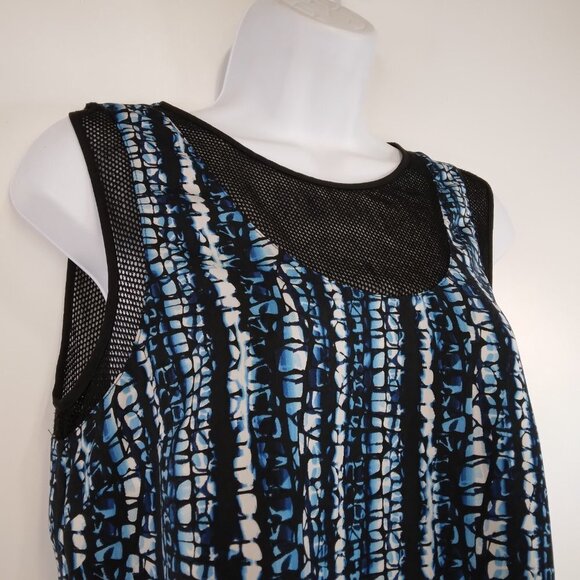 DKNY Blue Print Sleeveless Dress Size XS - Picture 4 of 12